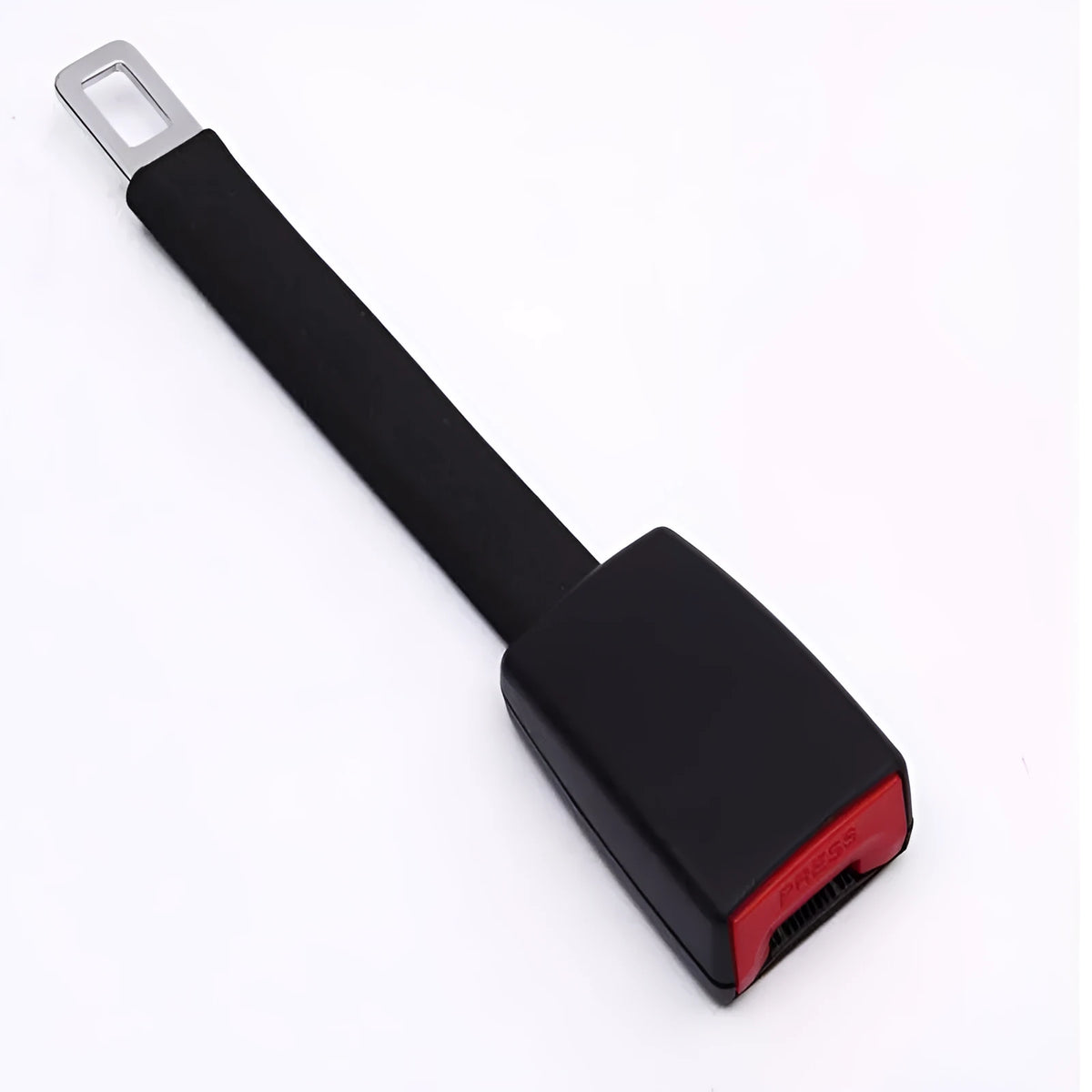 Black car seat belt extender 250mm length model 805 with steel buckle and polyester webbing