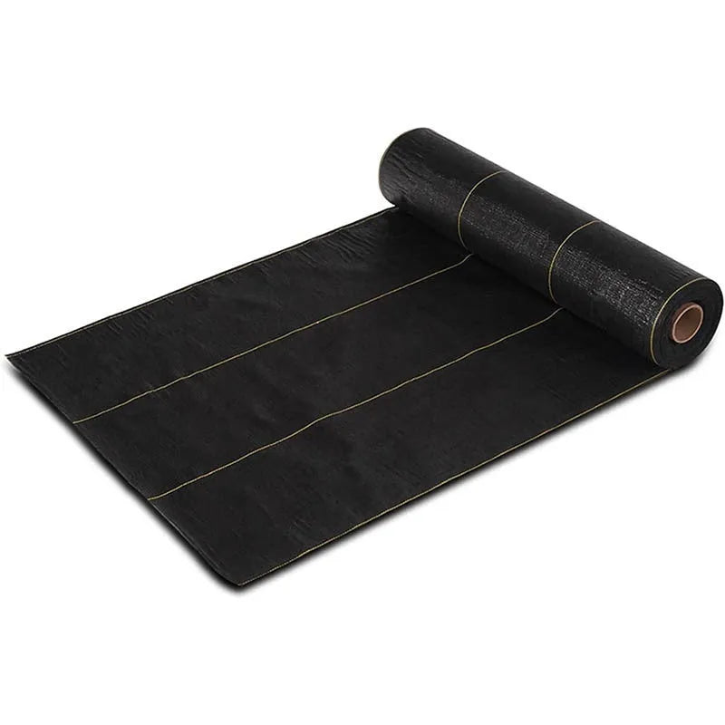 Black PP woven weed barrier mat roll for greenhouse and garden ground cover
