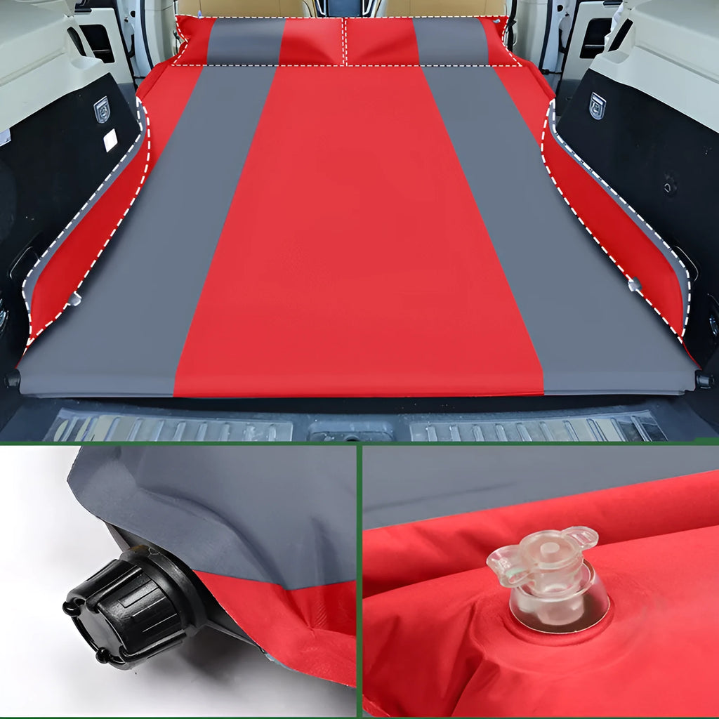 Car air bed trunk sleeping pad with automatic inflation in black grey for SUV boot