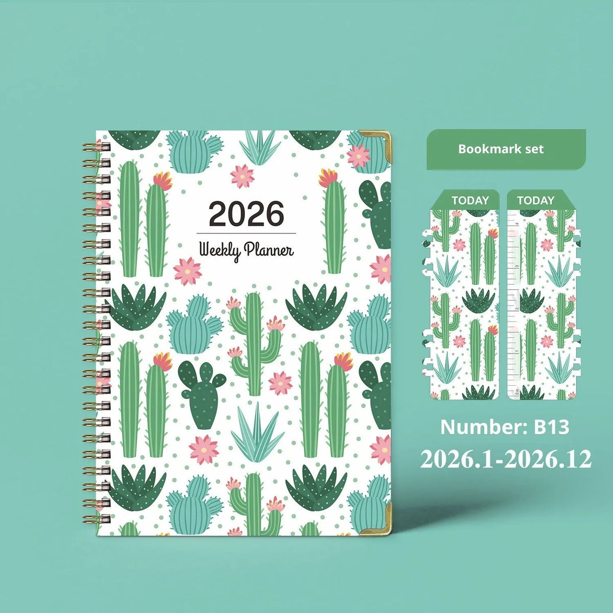 2026 A5 coil diary notebook with paper cover in eight colour options B08 B09 B10 B11 B12 B13 B14 B15