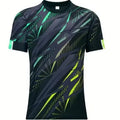 Men's loose short sleeve T-shirt in polyester fabric with digital print, available in extended sizes XXS to 6XL