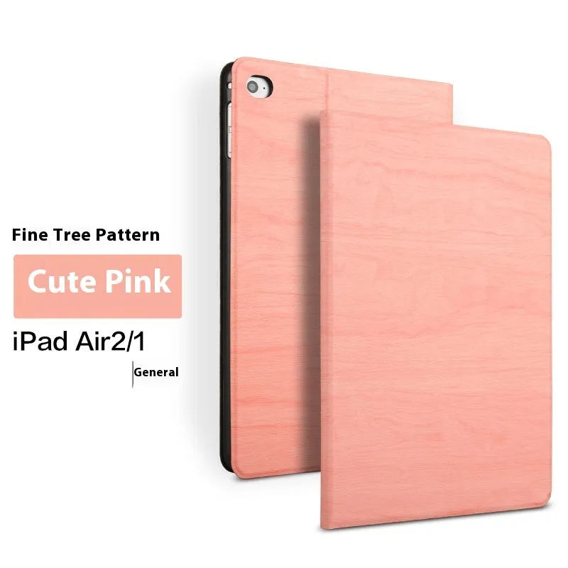 Sapphire blue imitation leather iPad protective cover with built-in bracket function shown on tablet