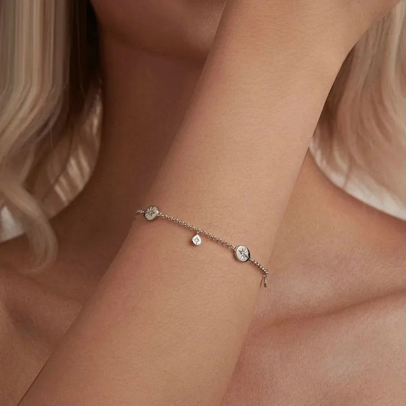 S925 sterling silver bracelet with star ornament for women colour BSB182 minimalist design