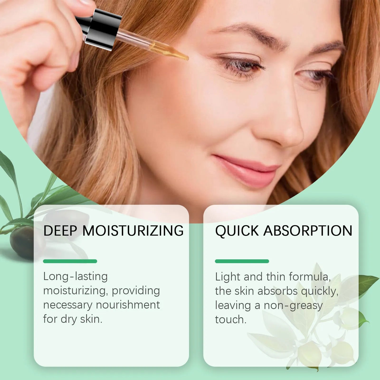 100ml organic jojoba oil facial moisturiser in glass bottle with vitamin E and orange extract