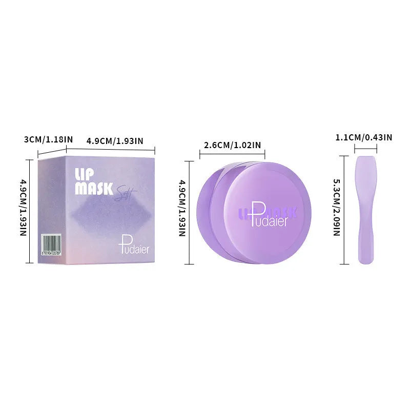 Exfoliating lip balm 10ml pot with lip film and scraper tool