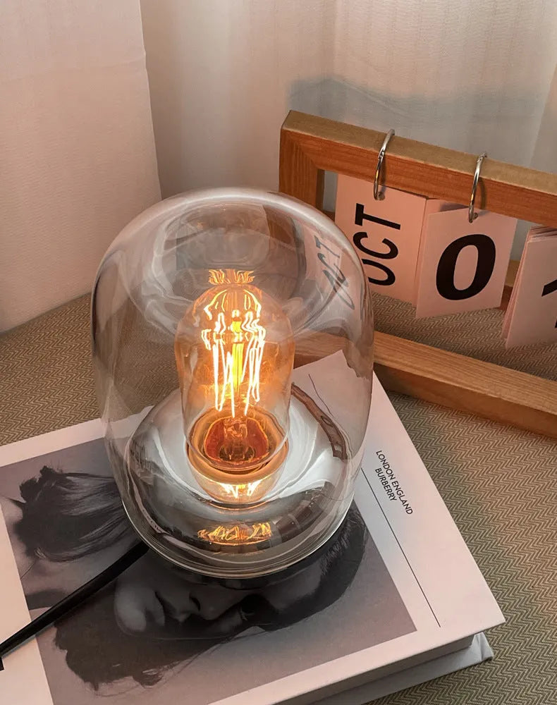 Geometric glass essential oil lamp with modern design for bedroom aromatherapy