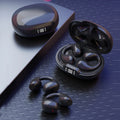 Wireless clip ear bone conduction Bluetooth headset in black with clip design