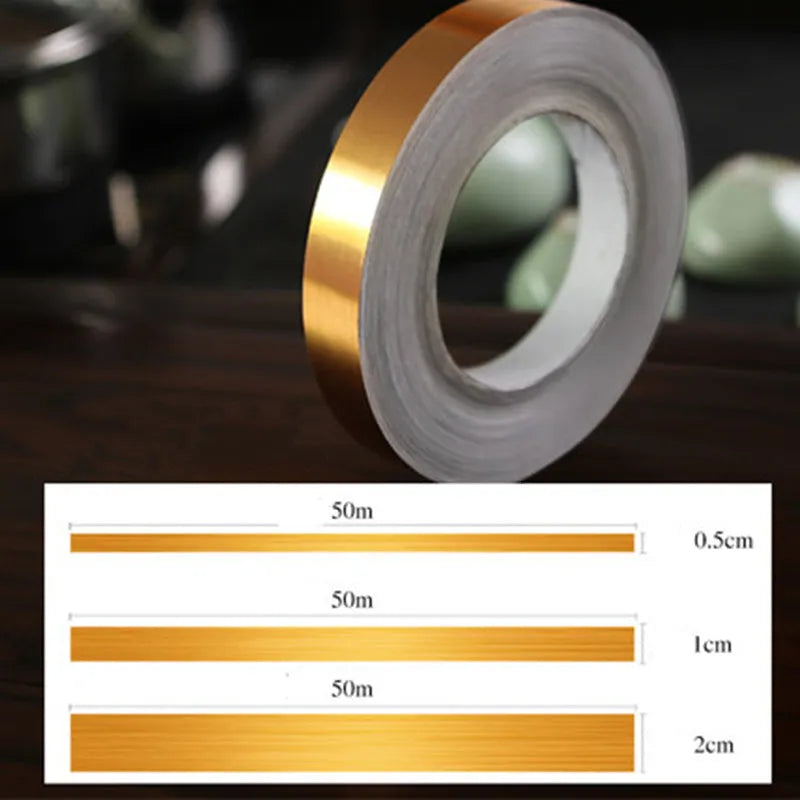 Copper foil tape strip 50M waterproof sealing tape for tile wall and floor gaps in gold colour