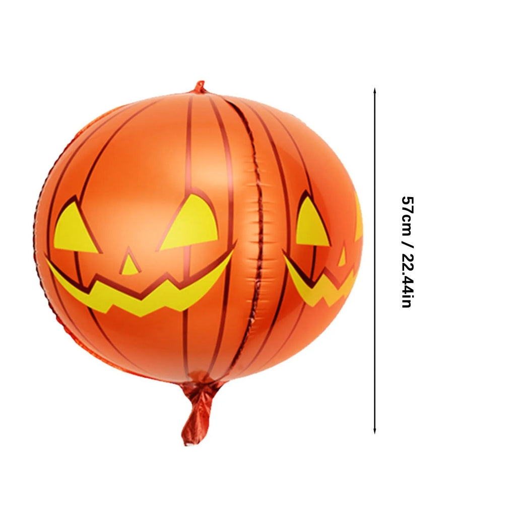 Green Halloween eyeball inflatable balloon with bloodshot pattern, shown inflated.