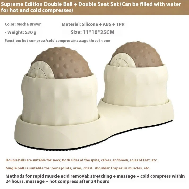 Caramel mocha massage ball set for hot and cold muscle therapy