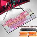 K87 mechanical keyboard with green or red axis switches, metal frame, and 1.4m cable in selected colour