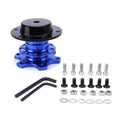 Universal car steering wheel quick release device shown in multiple colour options: black, red, blue, silver, and gold.