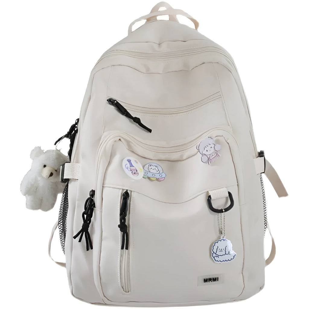 Canvas school backpack for girls students high capacity 56-75L multi-pocket design black blue pink white