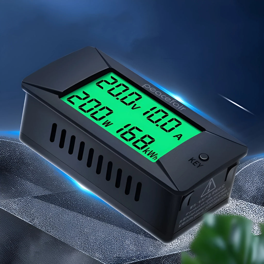 DC digital display voltmeter and ammeter measuring 0-300V voltage range with compact dimensions