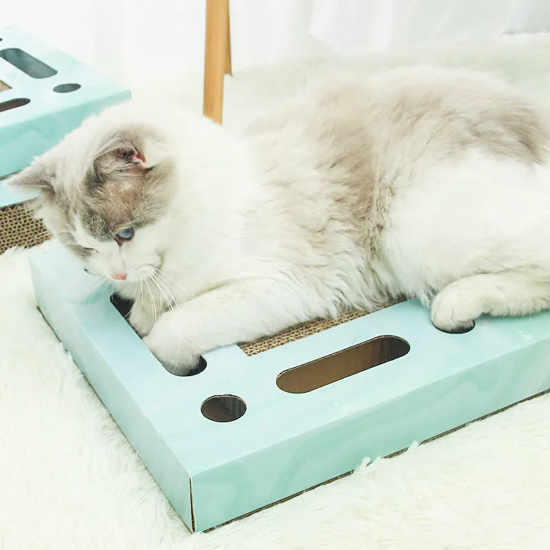 Large corrugated paper cat scratching board in rectangle, square or round style for indoor cats