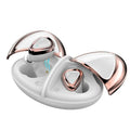 Champagne White true wireless Bluetooth headset with noise reduction, breathing light, and low latency for sports and gaming