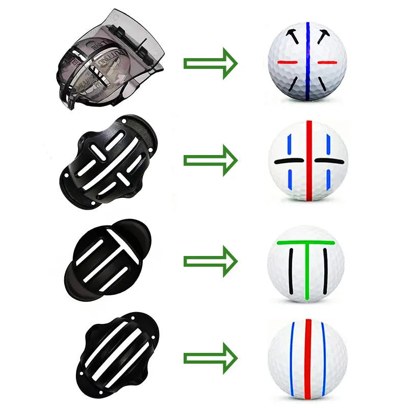 Golf scriber putter alignment tool kit with plastic scribers and drawing pens for outdoor practice