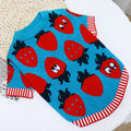 Wool dog jumper with cartoon jarre aero bull design in autumn and winter styles including rabbit and strawberry patterns