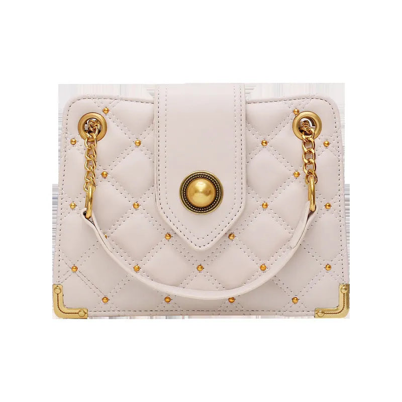 Women's PU ringer chain shoulder bag in tea green, compact 20x15x8cm size, adjustable chain strap