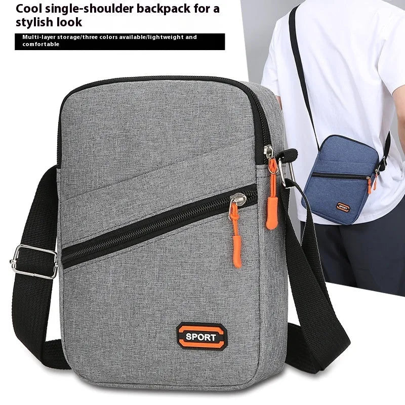 Oxford cloth crossbody commuter bag in solid colour with urban simplicity design