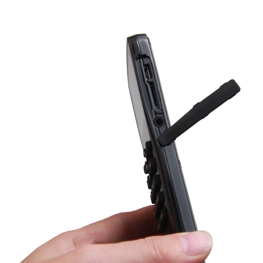 Black multifunctional e-book reader with 2.8cm screen and adjustable strap showing language selection menu