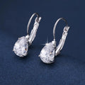 Copper drop-shaped earrings with platinum inlaid gemstone in gold and platinum colour options