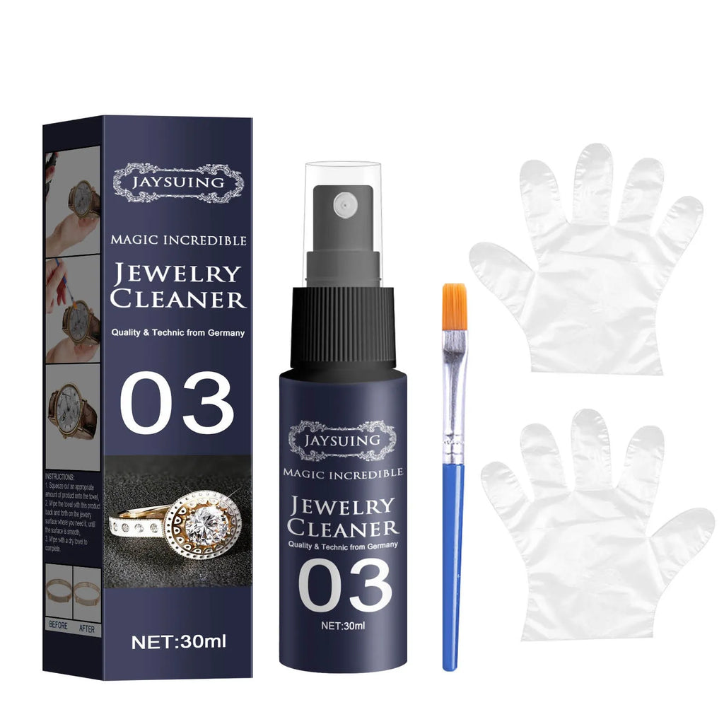 30ml jewellery cleaner in a plastic bottle measuring 13.8cm by 2.9cm for watch straps and jewellery