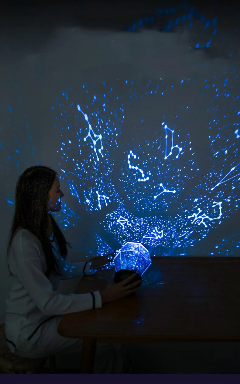 Children's rotating stars night light projecting dreamlike starlight with LED illumination