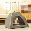 Breathable cloth cat tent nest in industry gray for indoor outdoor use, size medium