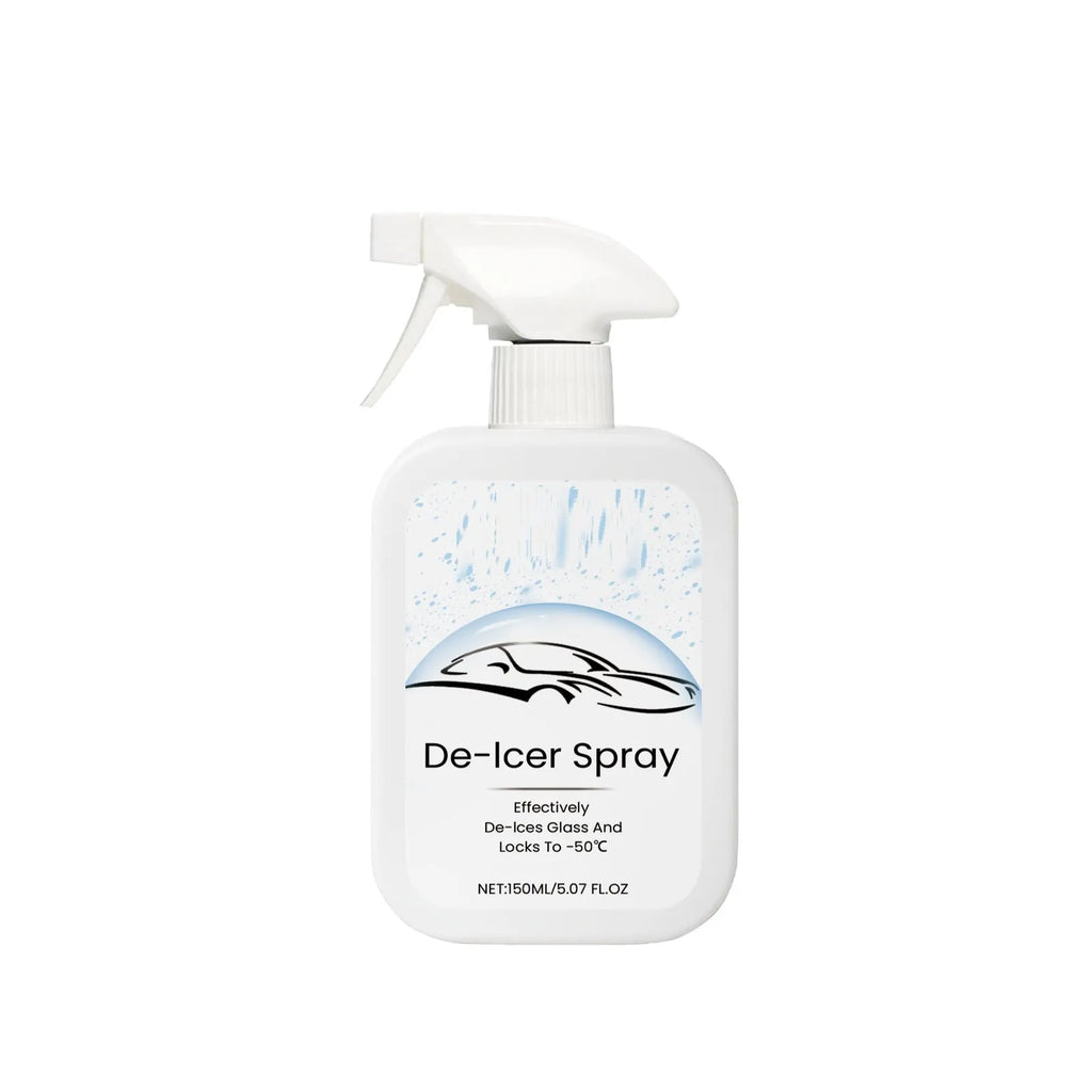 150ml bottle of car windshield defrost and anti-icing spray for winter glass maintenance.