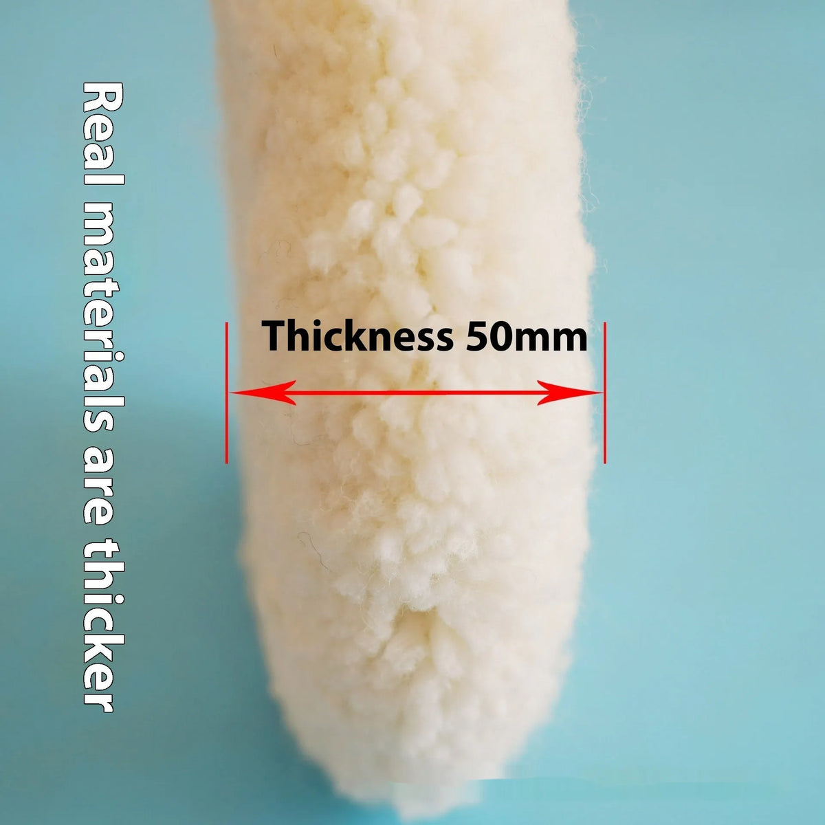 8-inch double-sided pure wool polishing ball, white coarse throw style, M16 aperture, 50mm and 60mm thickness options