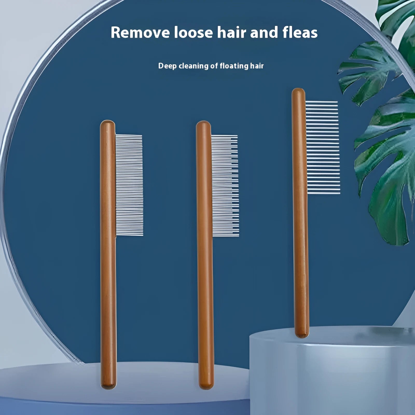 Stainless steel flea comb for dogs with dense teeth for grooming
