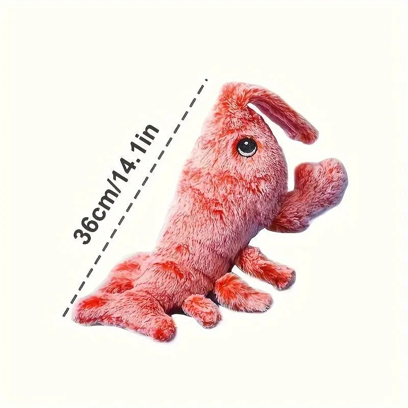 USB rechargeable plush lobster cat toy with motion sensor and catnip pocket on floor
