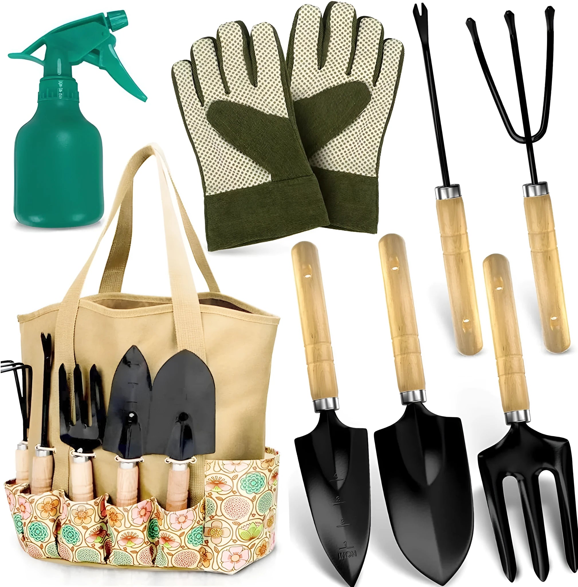 Eight-piece stainless steel gardening tools set CG2001 for garden maintenance