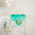 Silicone mini kids messenger bag soft PVC crossbody horizontal square in yellow green blue black pink light pink