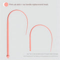 Simulated mouse tail cat teaser stick with blue silicone tail and cat head handle design