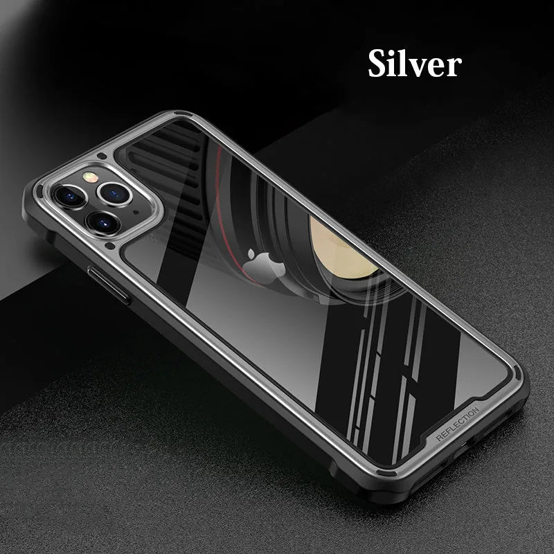 Clear silicone mobile phone case for iPhone 11 showing transparent design with phone visible underneath