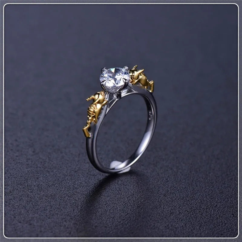 Black gold crown ring on copper base for cosplay and costume use