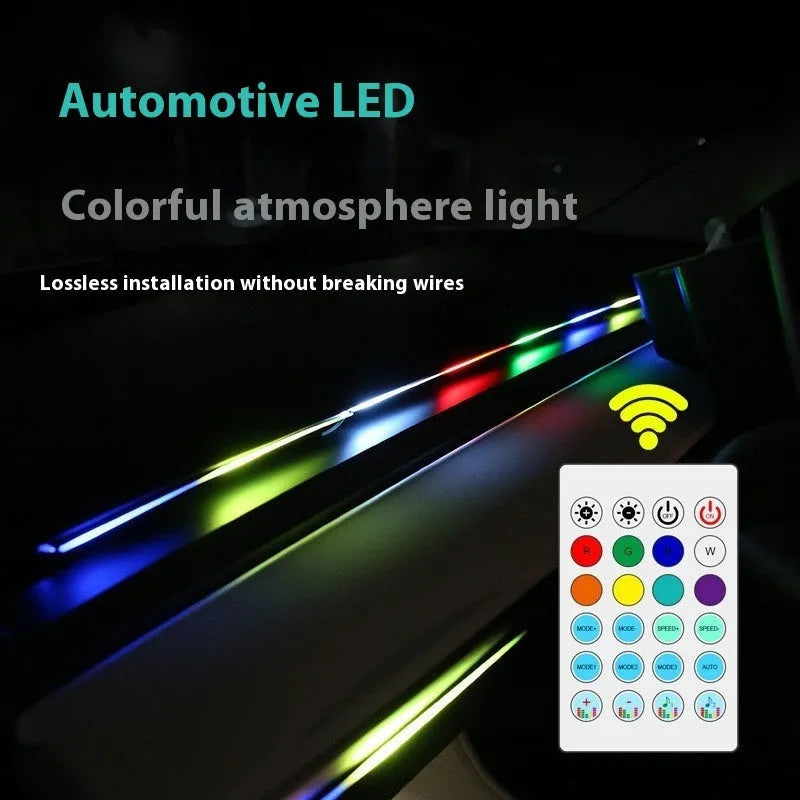 USB LED acrylic car ambience light with magic colour APP remote control and 12V plug-in for all car models