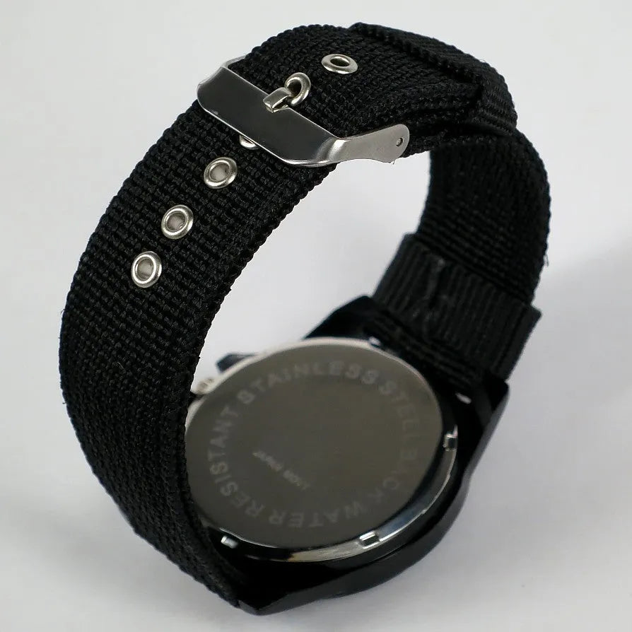 Military Men Gemius Army Sport quartz watch with nylon band, luminous pointers, round dial, pin buckle