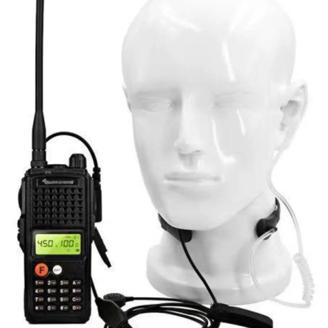 Wired in-ear walkie-talkie earpiece with microphone and PU cable, L-shaped plug, K Head Wide Mouth Double Hole colour