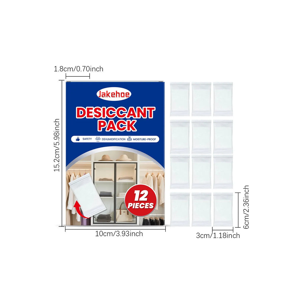 12 calcium chloride desiccant bags with wood pulp filler for household moisture control