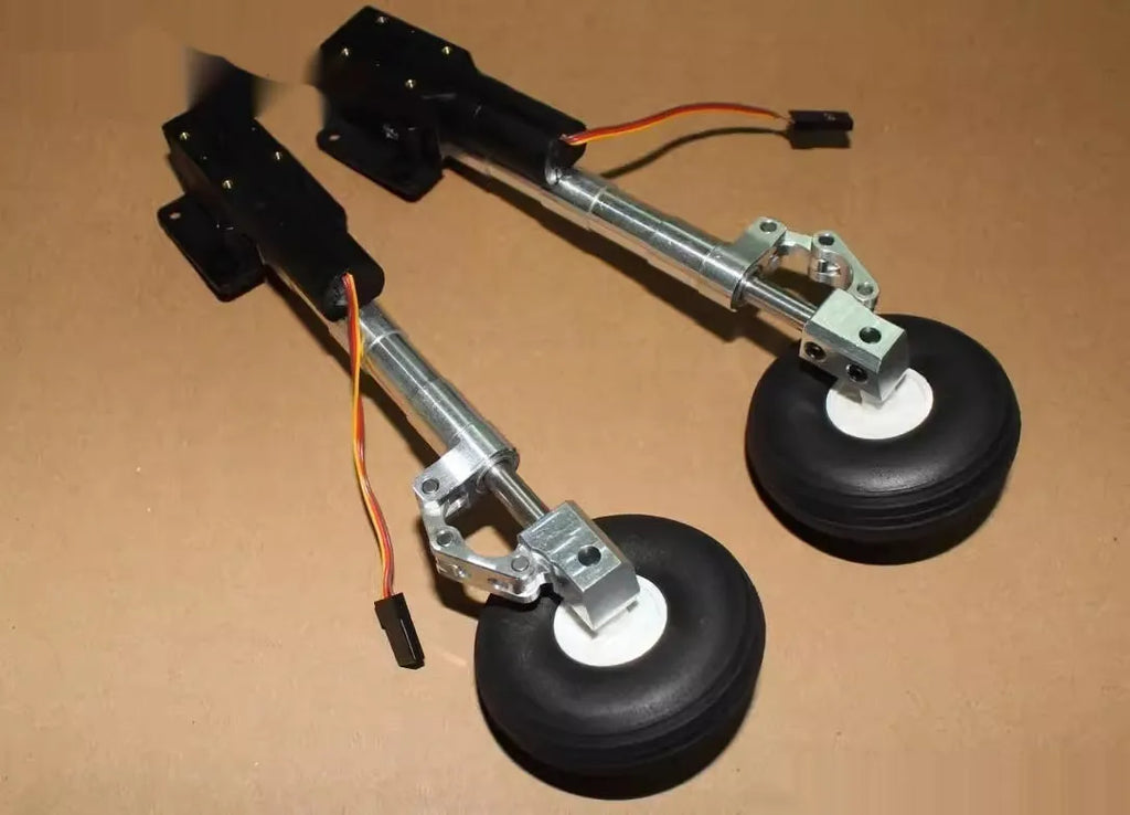Retractable landing gear with kneeling damping shock absorption for electric toy aircraft models