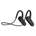 Bone conduction sports earphone, neck hanging waterproof design, Bluetooth 5.3, 15m range, Q2 black with charging cable and instructions