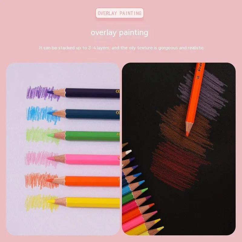 Set of double-headed wooden coloured pencils showing two pack size options: 6 pieces and 12 pieces.