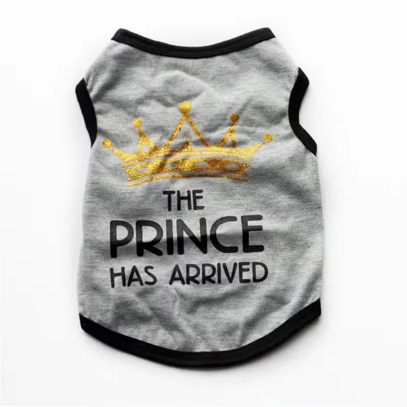 Cotton dog vest for puppies in various colours including black, grey, blue, pink and rose options