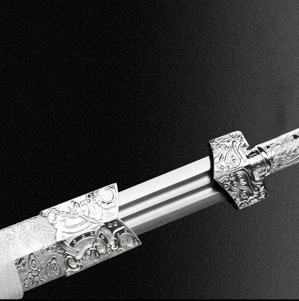 Dragon Soul integral high manganese steel unsharpened katana 103cm with solid wood leather scabbard