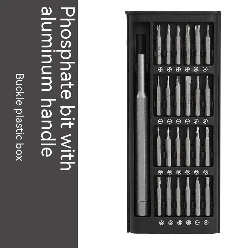 24-in-1 precision magnetic screwdriver set with aluminium handle and chrome vanadium steel bits