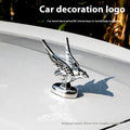 3D eagle wing car hood sticker in black ABS material with 115x115x60mm dimensions