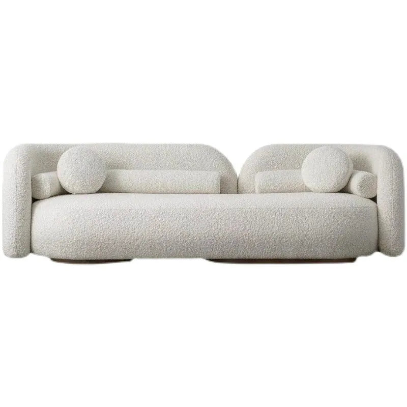Nordic U-shaped fabric sofa combination with flannel upholstery, 170cm and 210cm sections, for hotel reception